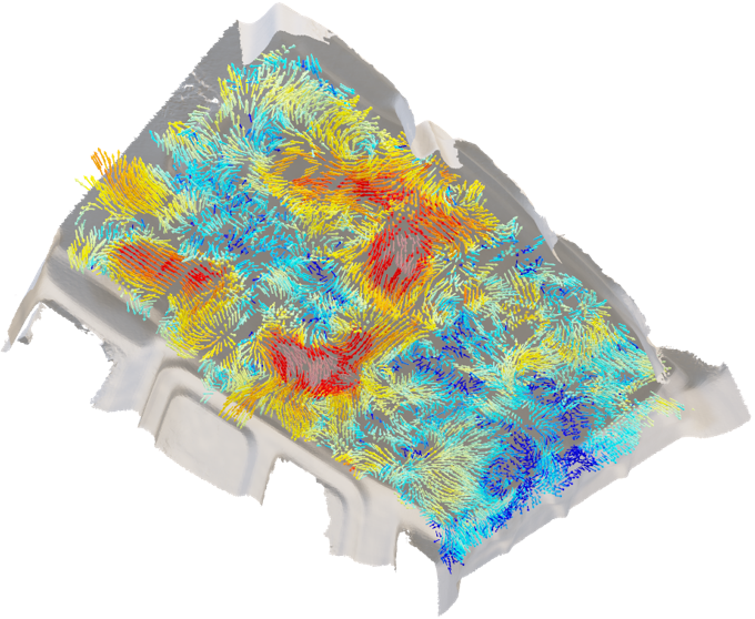 3d sound intensity mapping results over a ceiling liner in flight
