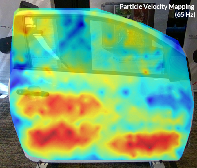 Car door 65 Hz particle velocity