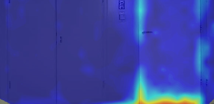 Acoustic imaging of sound leakage in a room (particle velocity sound visualization)